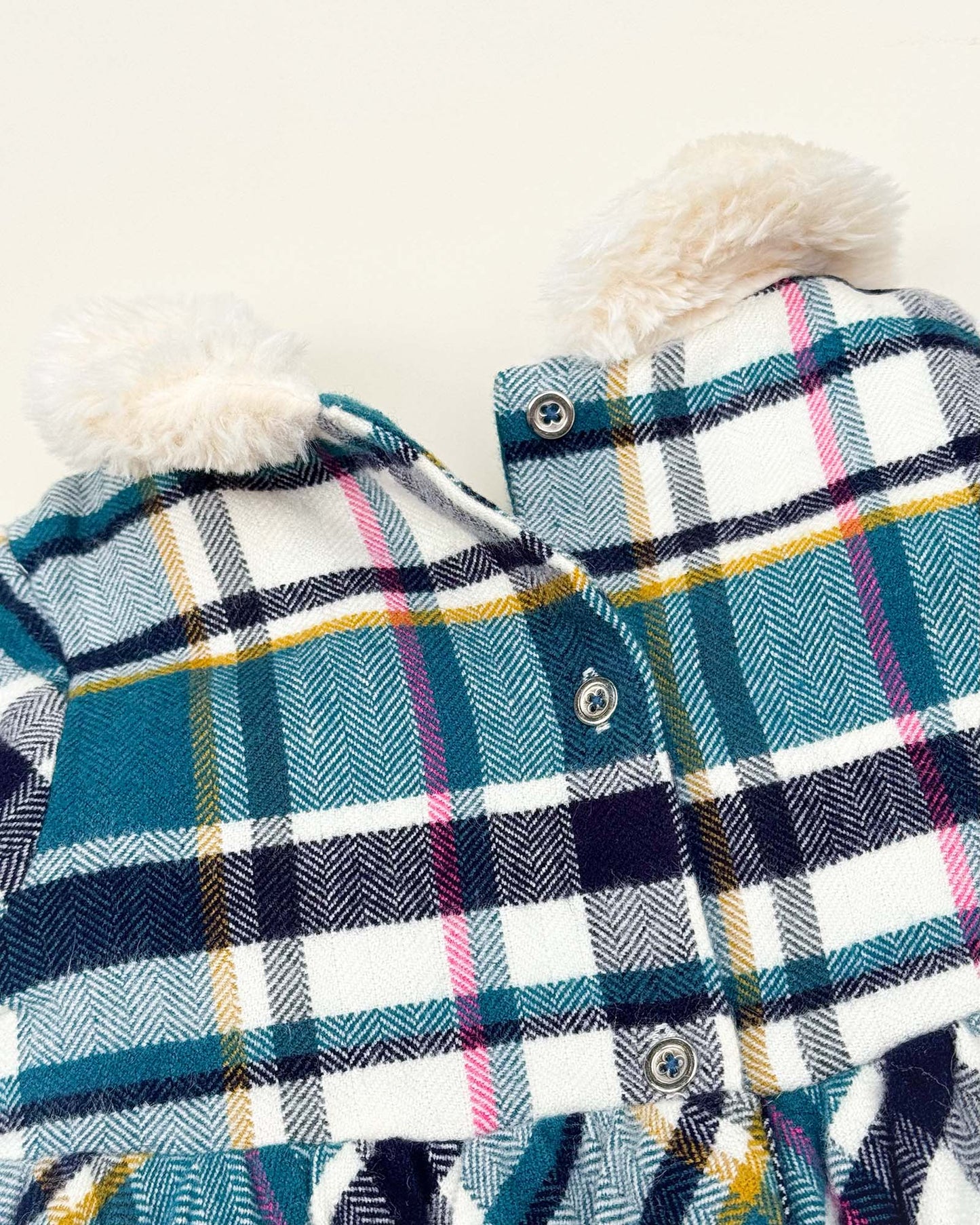 Herringbone Check Print Casual Dress With Stockings