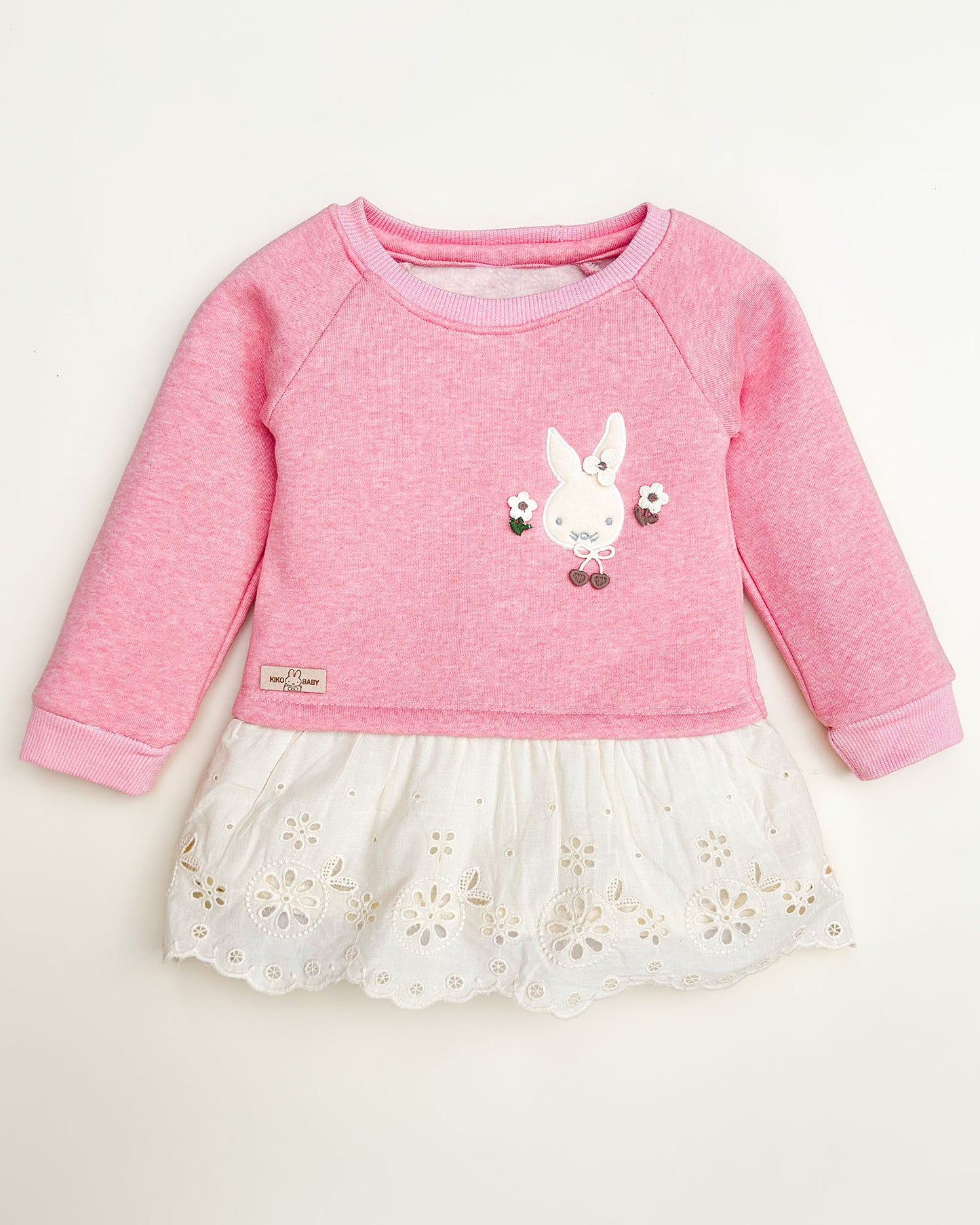 Bunny Printed Fleeced Casual Dress With Joggers