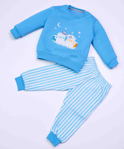 Bear Night Appliqués Fleeced Co-Ord Set