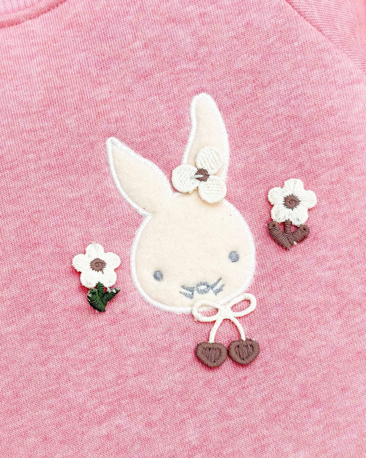 Bunny Printed Fleeced Casual Dress With Joggers