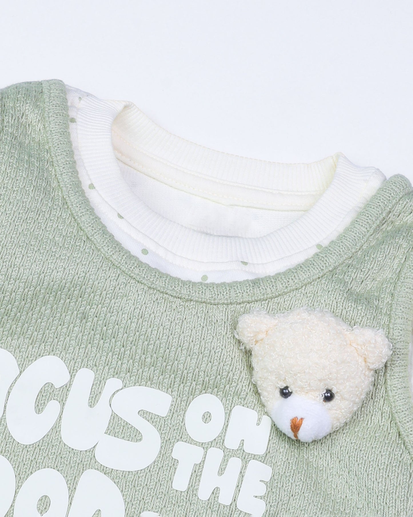 Full Sleeve Knitted Top with Textured Bell Bottom Pants