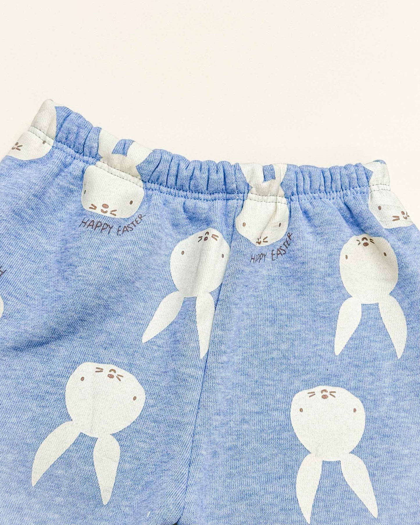 Bunny Printed Fleeced Casual Dress With Joggers