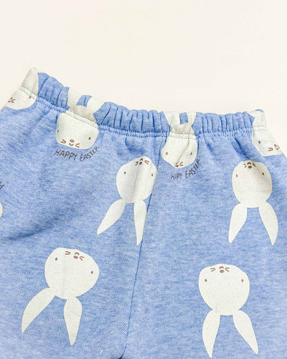 Bunny Printed Fleeced Casual Dress With Joggers