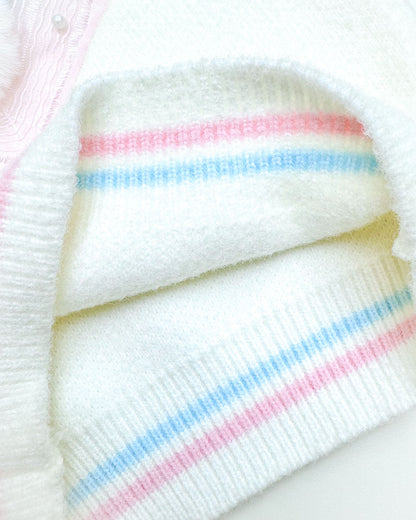 Heart Appliqué Full-Sleeve Pullover Sweater