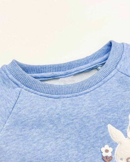 Bunny Printed Fleeced Casual Dress With Joggers