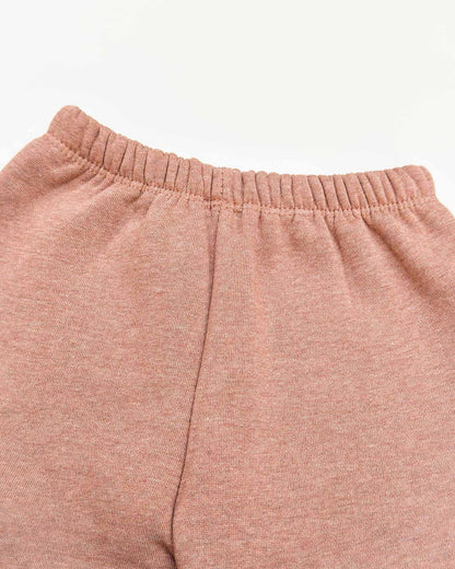 Fur Coat Fleeced Casual Dress With Jogger & Broach Details