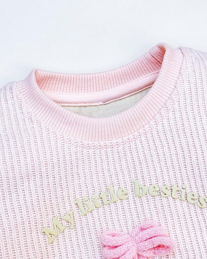 Full Sleeve Hand-Knitted Top With Denim Set