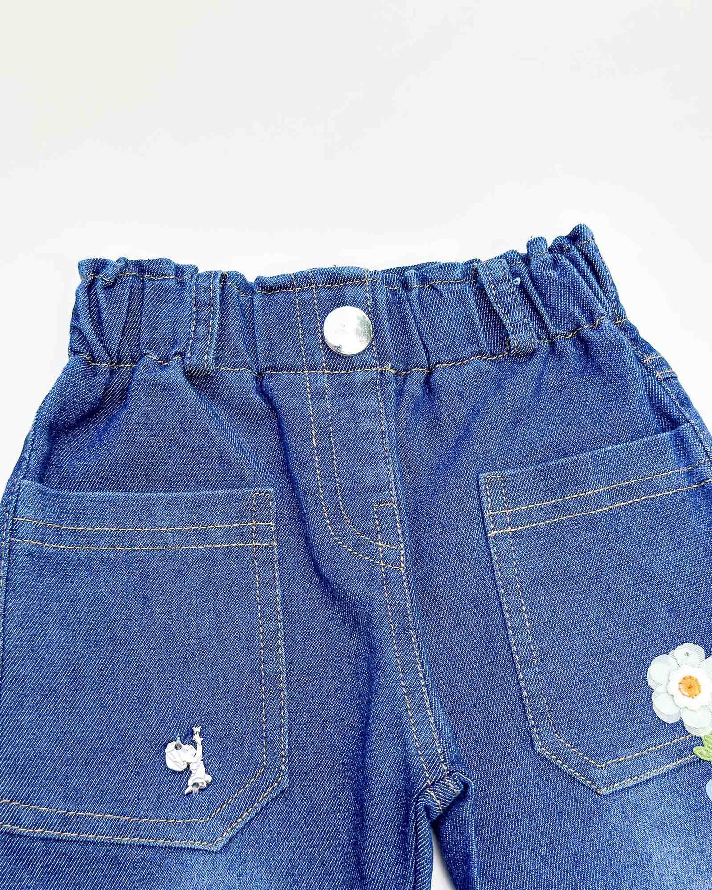 Full Sleeve Hand-Knitted Top With Denim Set