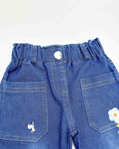 Full Sleeve Hand-Knitted Top With Denim Set