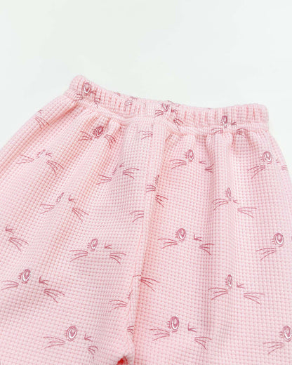 Waffle Textured Cat Face Full Sleeve Co-Ord Set
