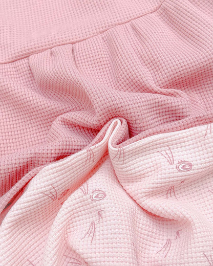 Waffle Textured Cat Face Full Sleeve Co-Ord Set