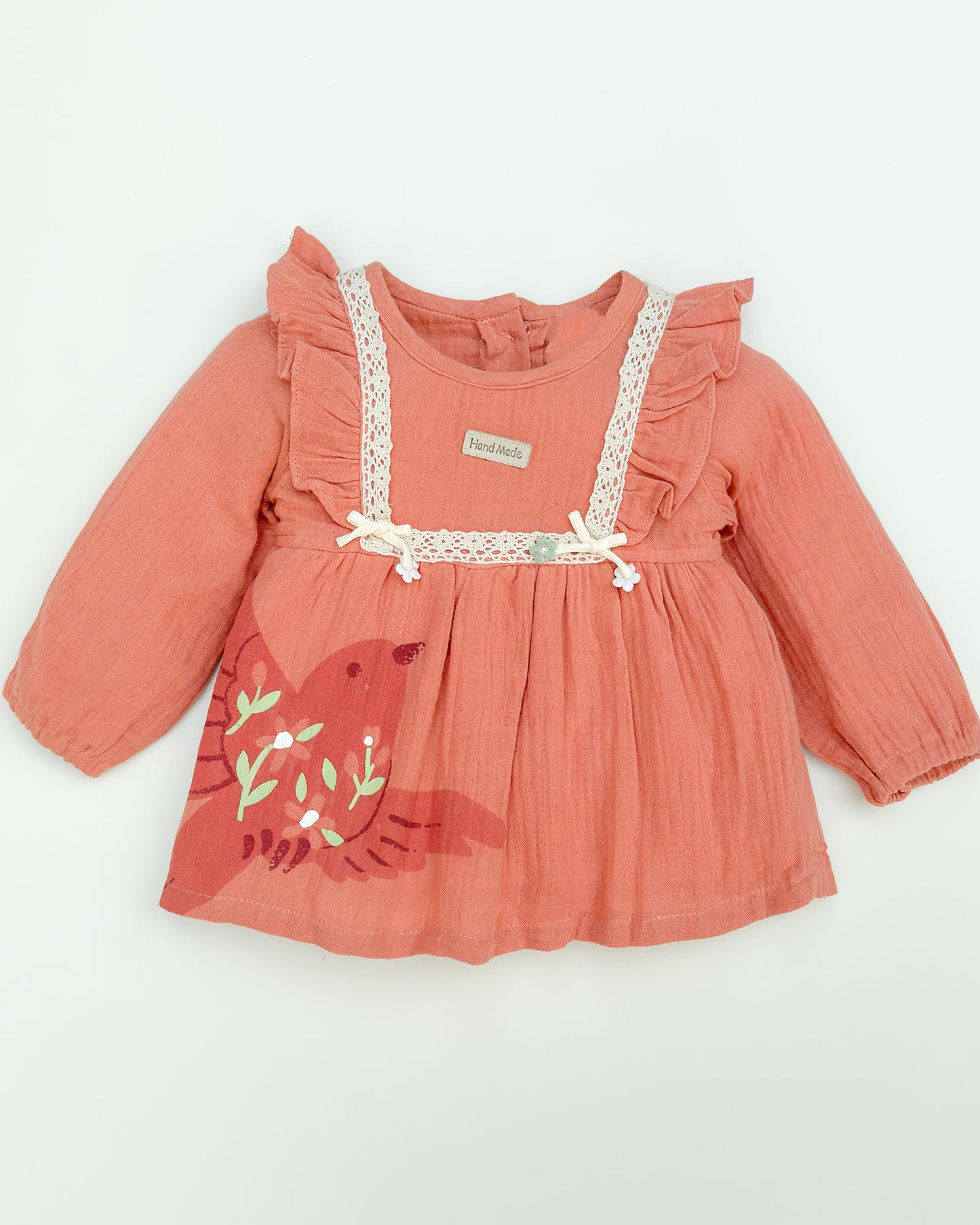 Crinkled Textured Full Sleeve Casual Dress With Pants