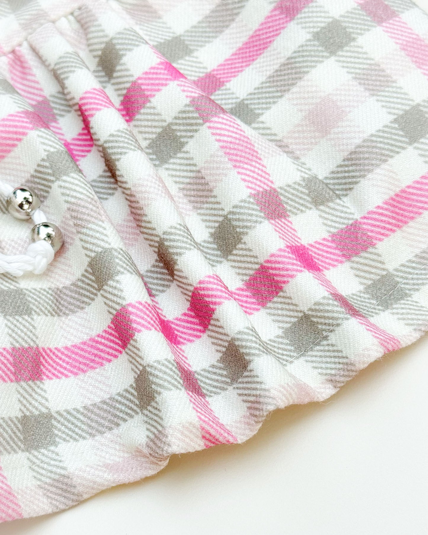 Belive Printed Check Casual Dress With Fleece Jogger & Drawstring Belt