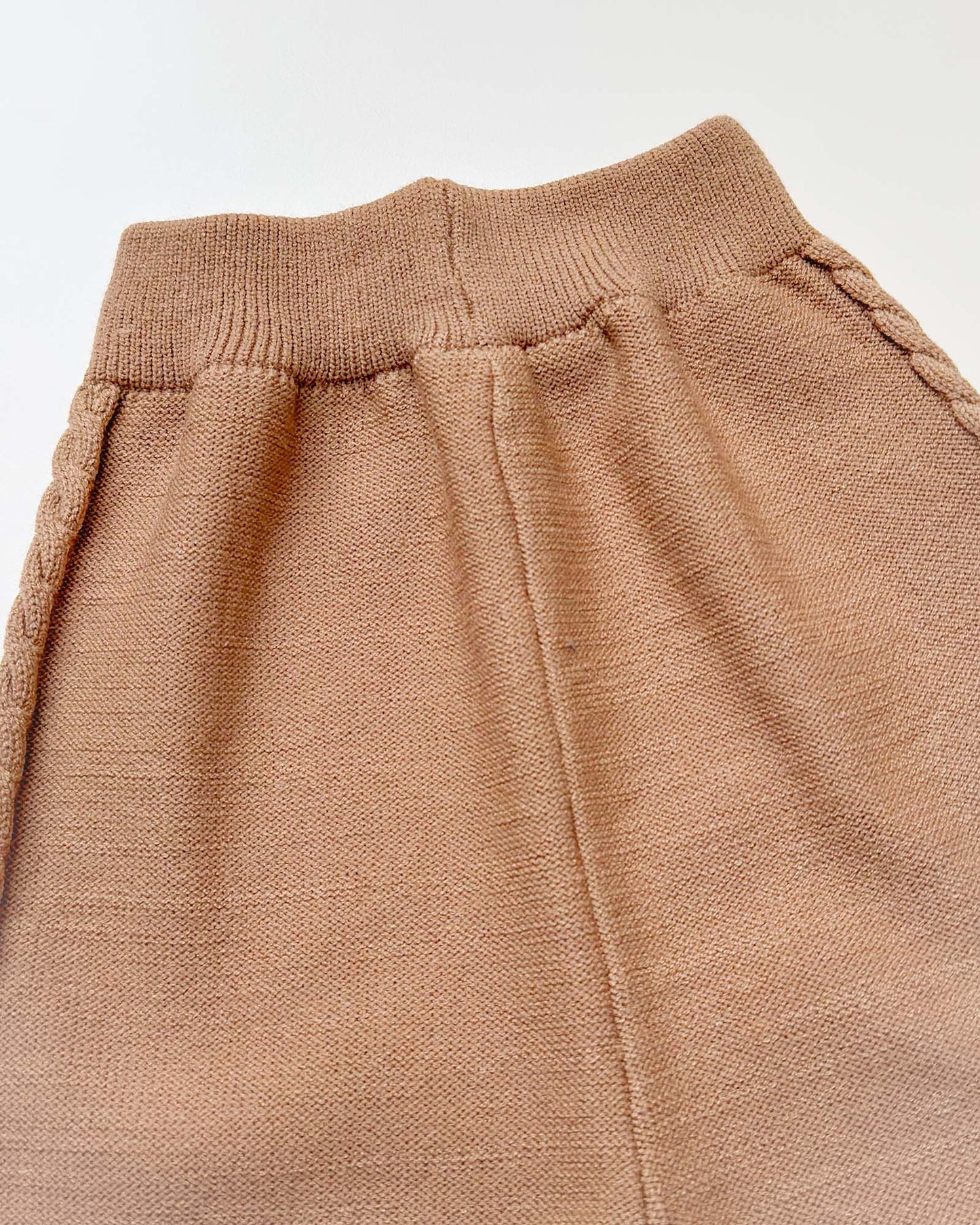 Knitted Textured Sweater Co-Ord Set With Fur Details