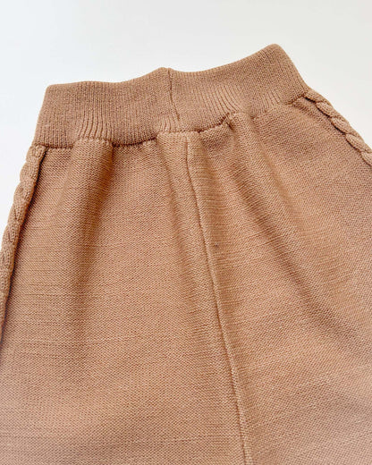 Knitted Textured Sweater Co-Ord Set With Fur Details