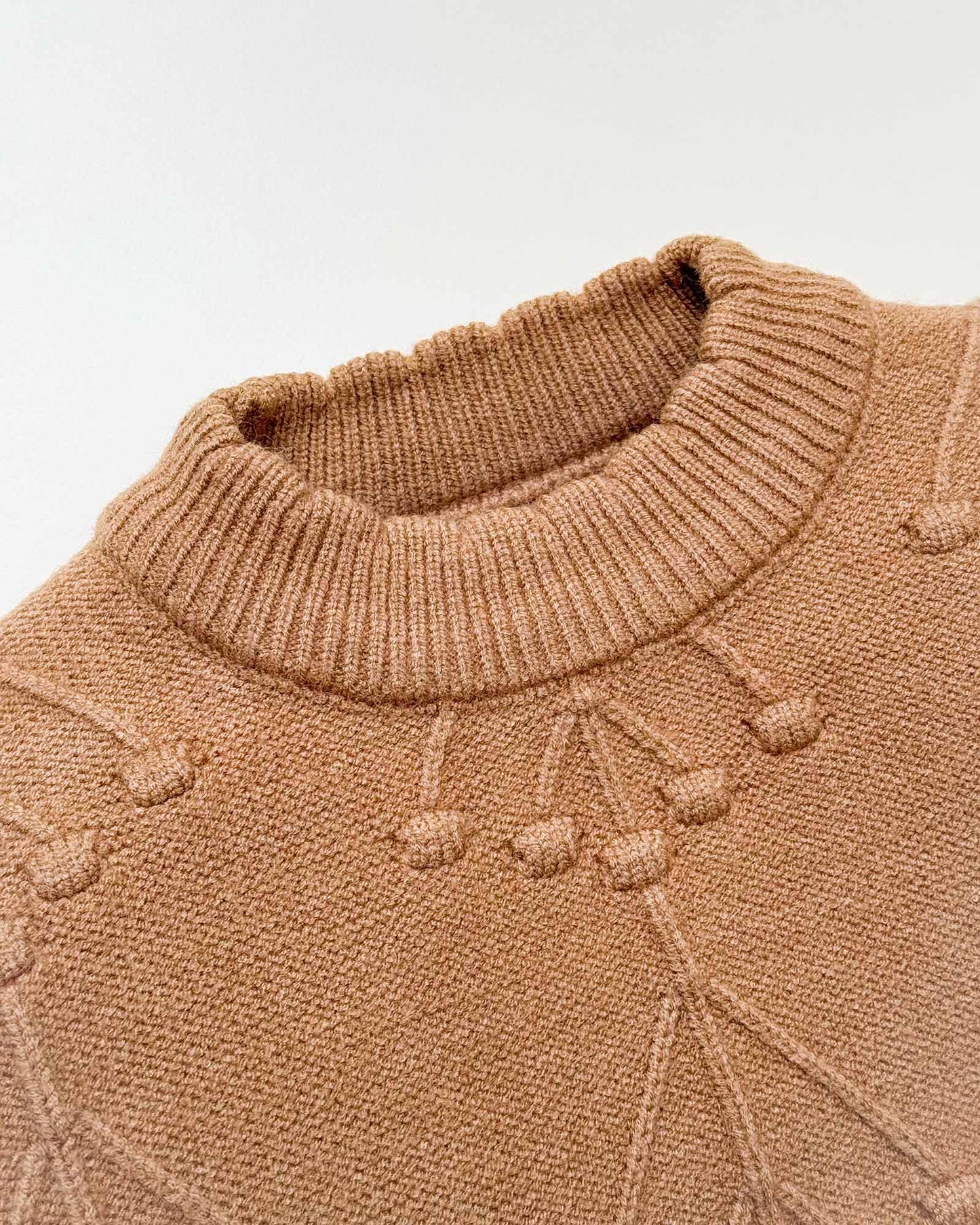 Knitted Textured Sweater Co-Ord Set With Fur Details