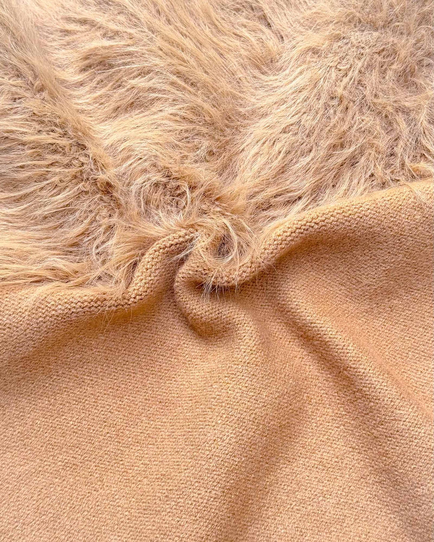 Knitted Textured Sweater Co-Ord Set With Fur Details