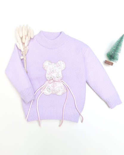 Full Sleeve Stylish Bear Embroidered Sweat