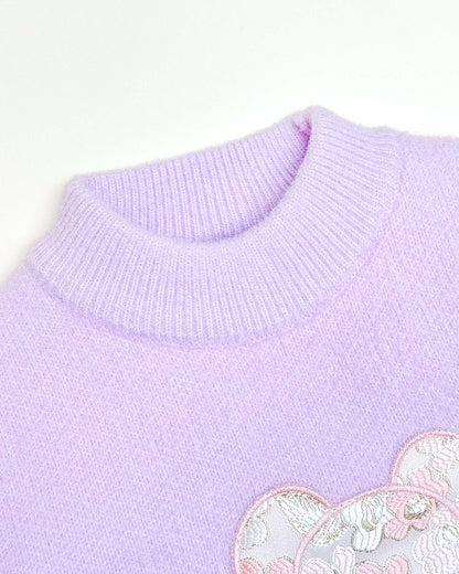 Full Sleeve Stylish Bear Embroidered Sweat