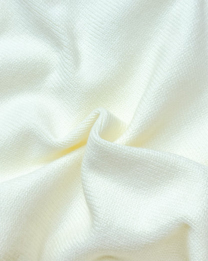 Flower Appliqued Textured Sweater