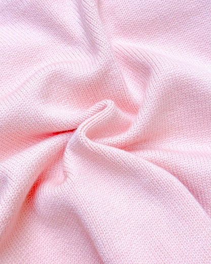 Flower Appliqued Textured Sweater