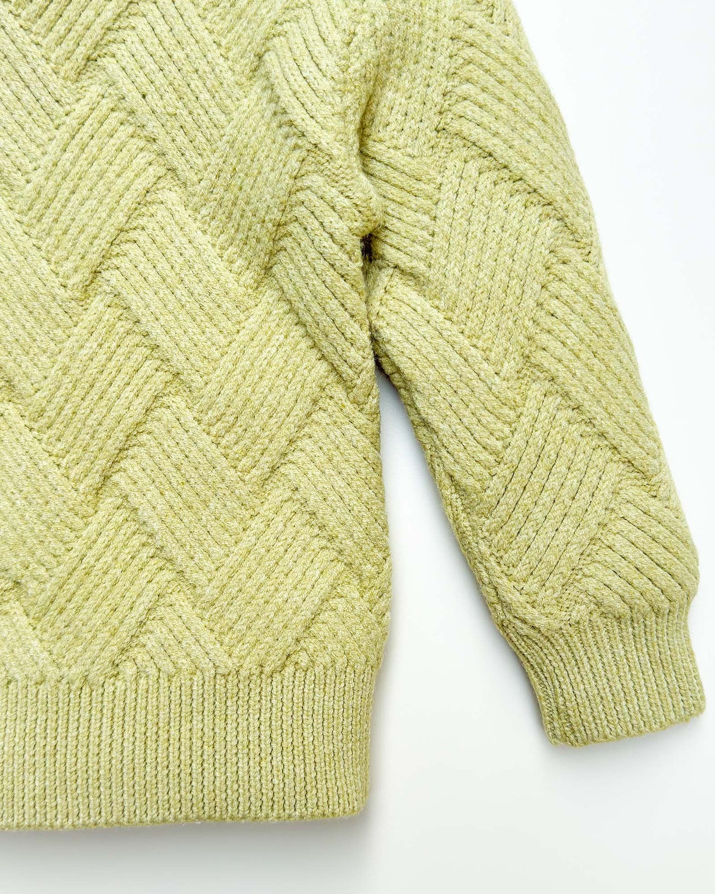 Basket Weave Textured Knitted Sweater