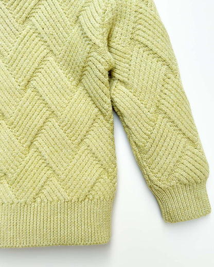 Basket Weave Textured Knitted Sweater