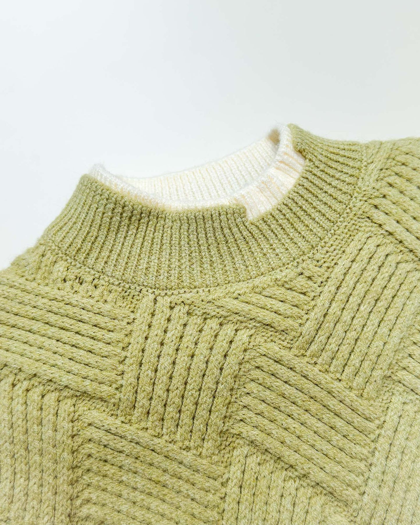 Basket Weave Textured Knitted Sweater