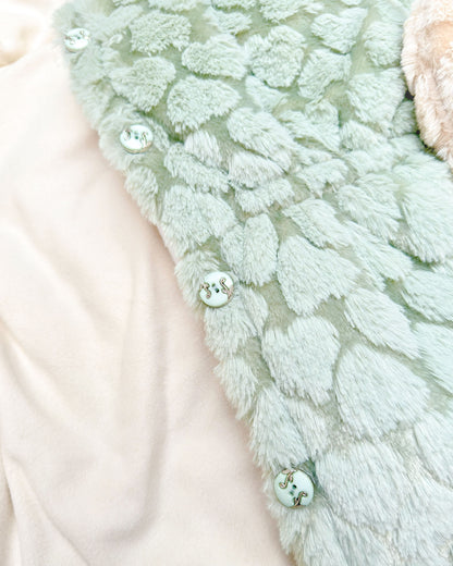 Textured Fur Full Sleeve Jacket With Sling Bag