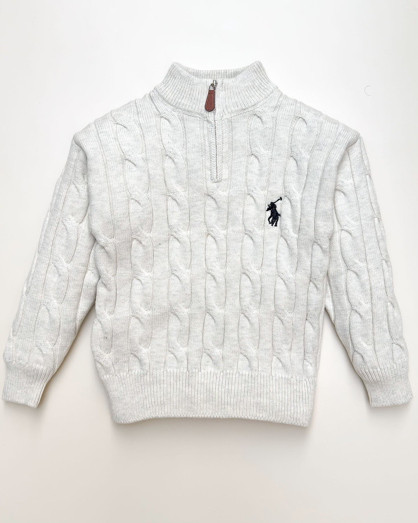 Classic Cable Knit Textured Zipper Sweater