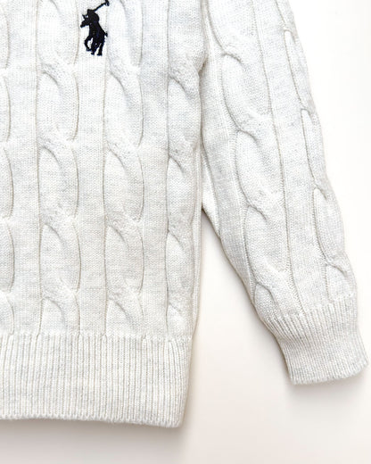 Classic Cable Knit Textured Zipper Sweater