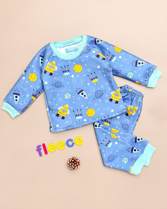 Space Rocket Printed Fleeced Co-ord Set