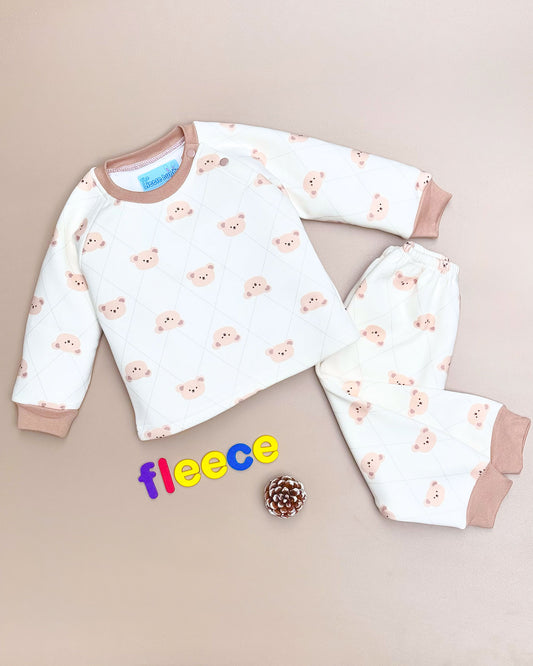 Bear Printed Fleeced Co-ord Set