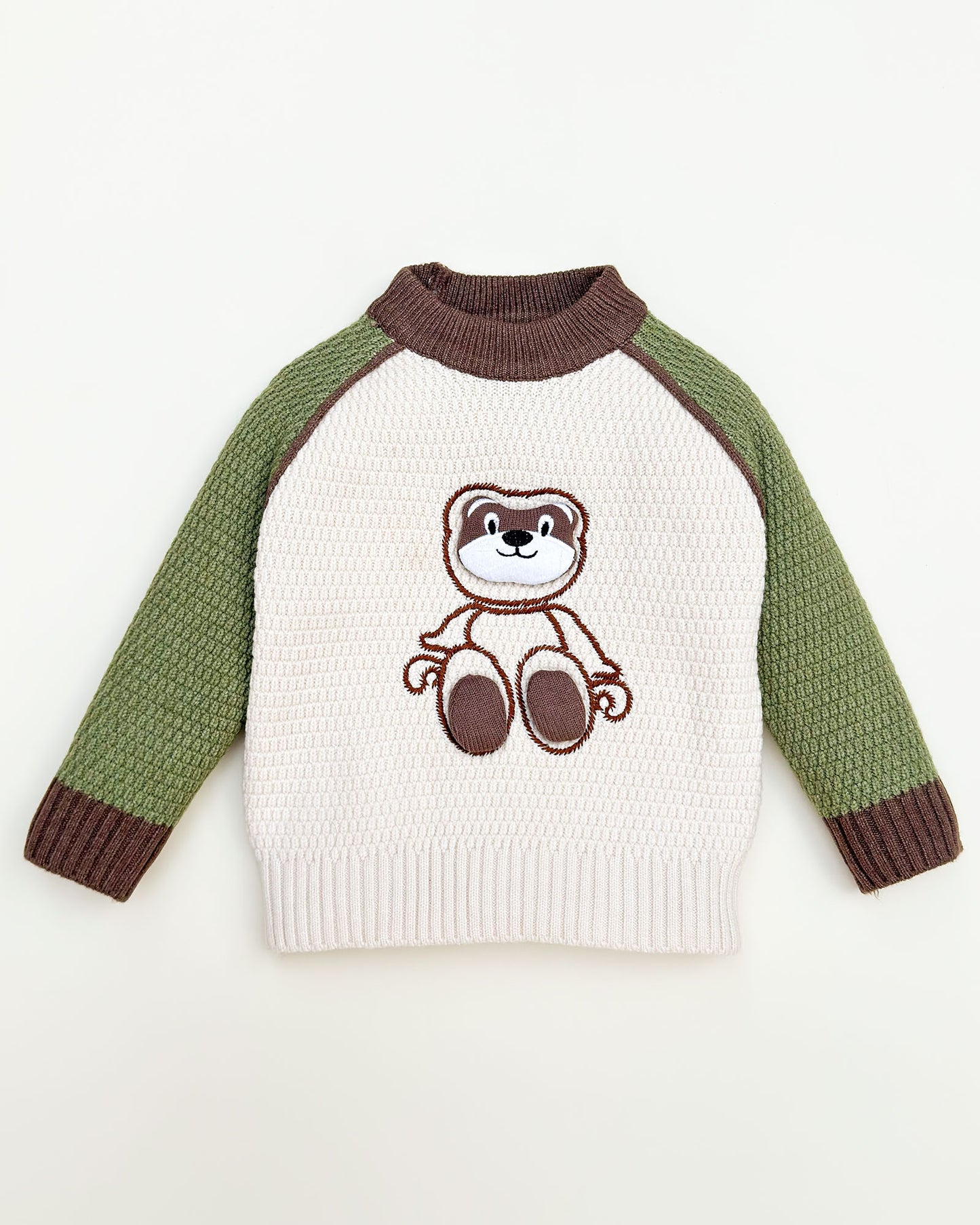Applique Toy Knitted Textured Sweater