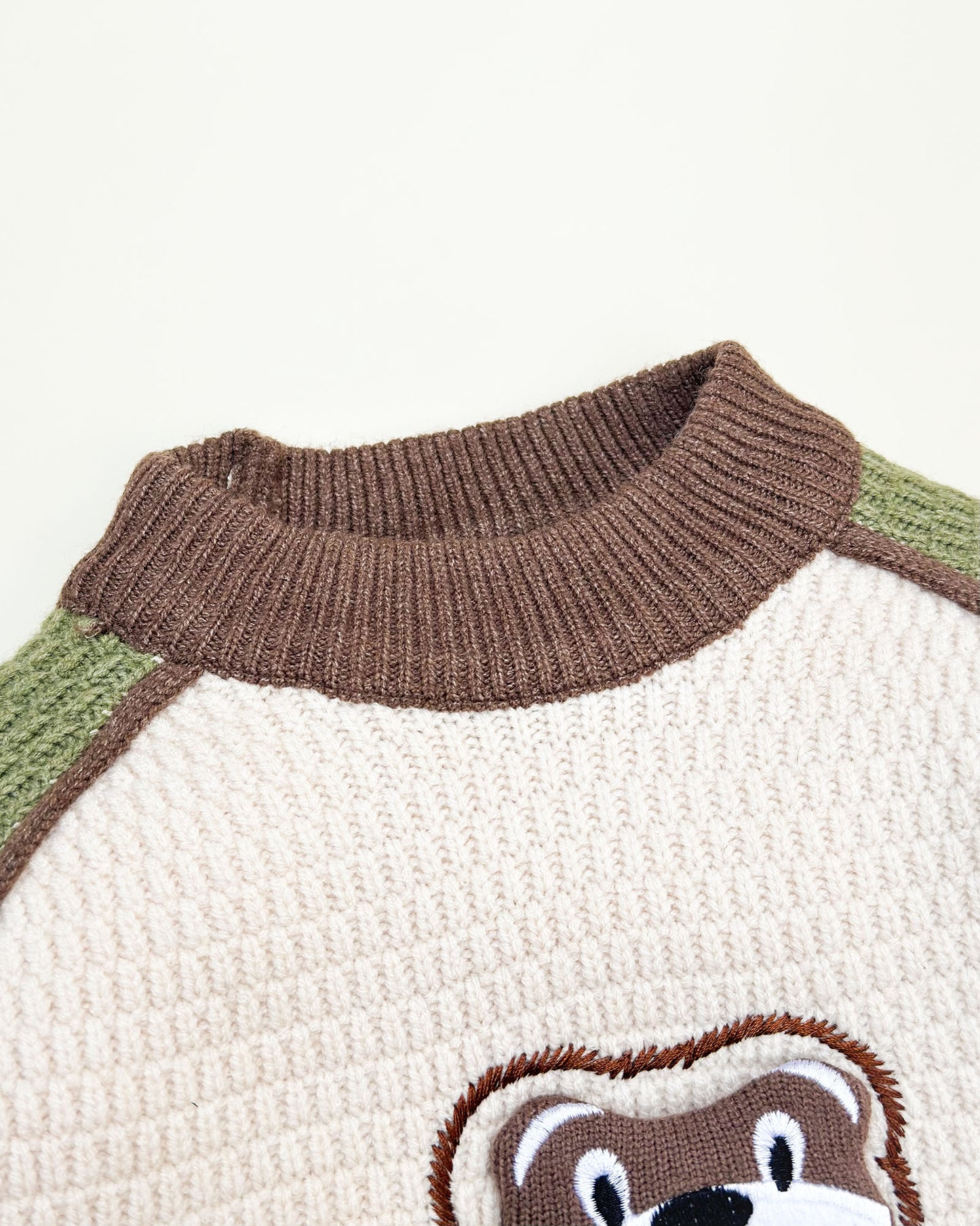 Applique Toy Knitted Textured Sweater