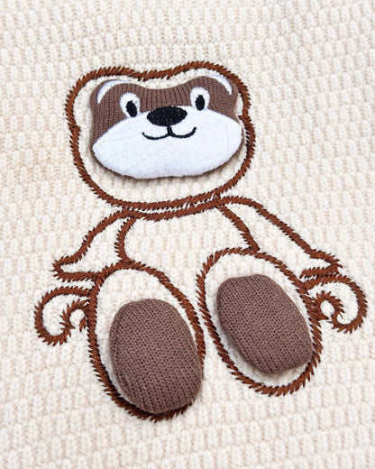 Applique Toy Knitted Textured Sweater