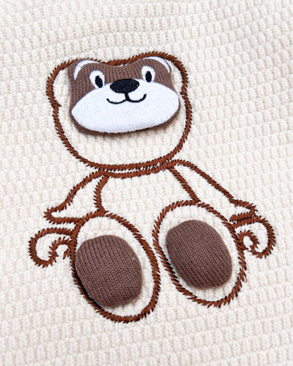 Applique Toy Knitted Textured Sweater
