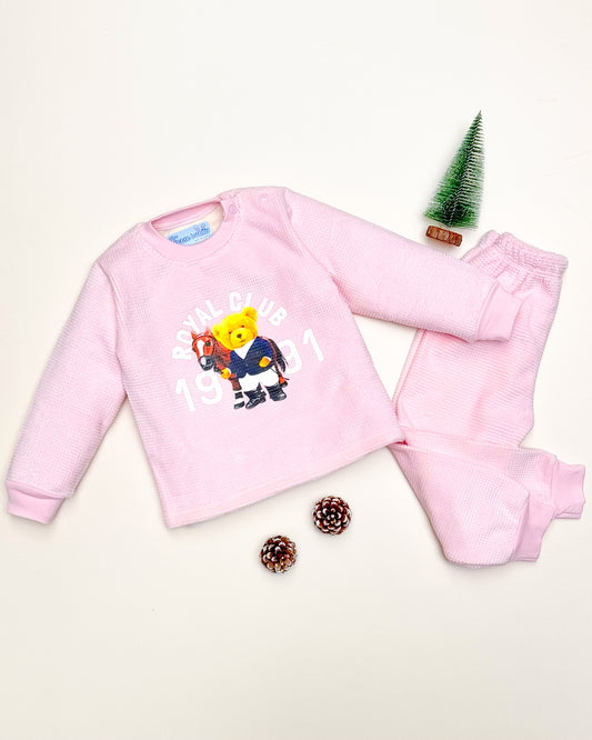 Royal Club Print Fleeced Textured Co-ord Set