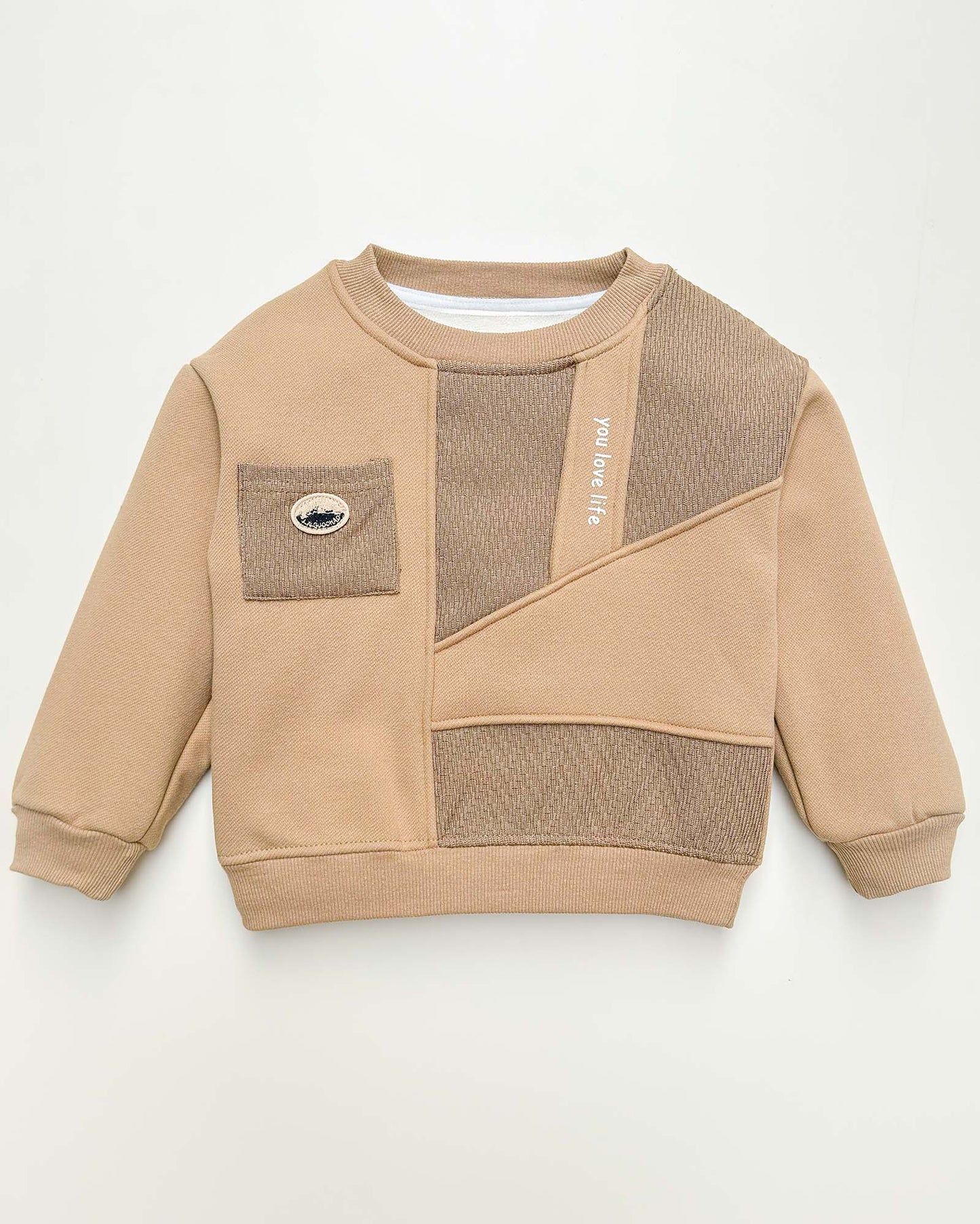 Stylish Love Life Printed Textured Fleeced Sweatshirt