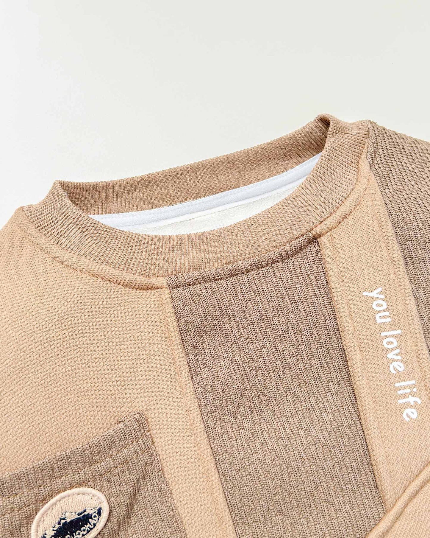 Stylish Love Life Printed Textured Fleeced Sweatshirt