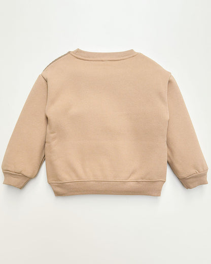 Stylish Love Life Printed Textured Fleeced Sweatshirt