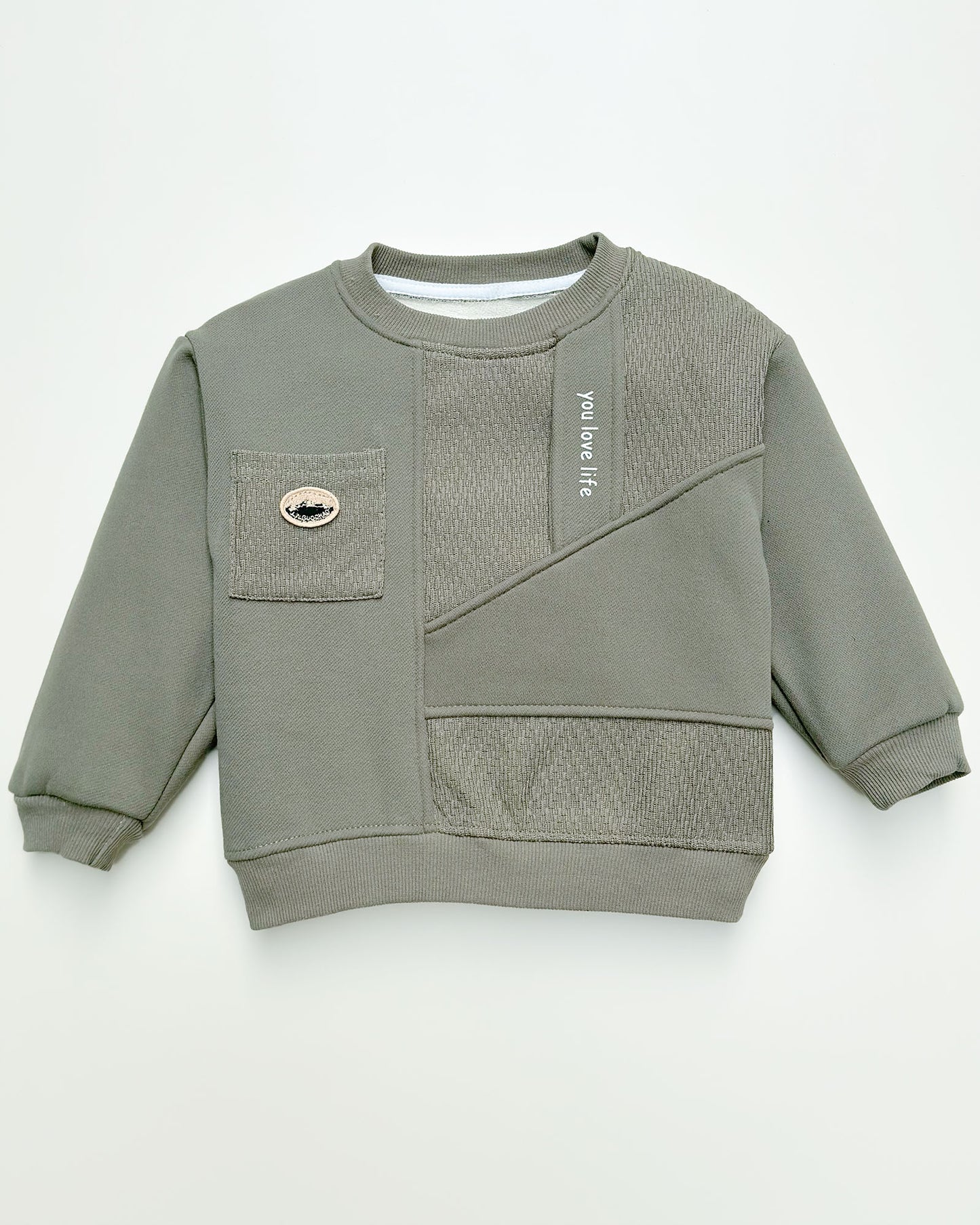 Stylish Love Life Printed Textured Fleeced Sweatshirt