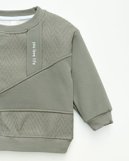 Stylish Love Life Printed Textured Fleeced Sweatshirt