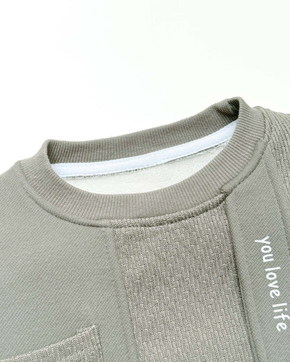 Stylish Love Life Printed Textured Fleeced Sweatshirt