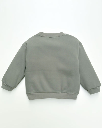 Stylish Love Life Printed Textured Fleeced Sweatshirt