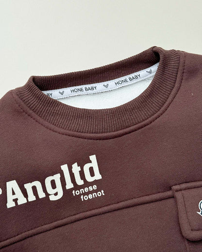 Fleeced Sweatshirt With Pocket Detail