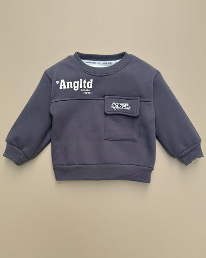 Fleeced Sweatshirt With Pocket Detail