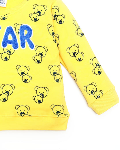 Fleeced Bear Bouclé Embroidery & Baby Print Co-ord