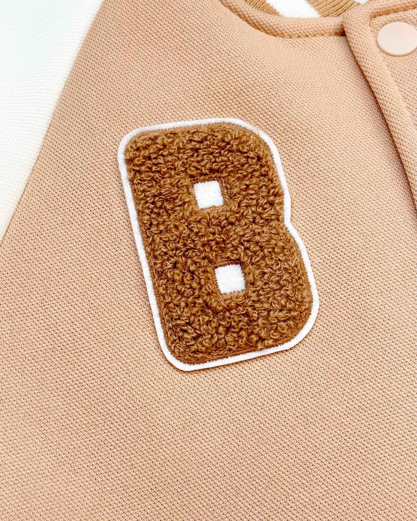 B Appliquéd Embroidered Baseball Jacket