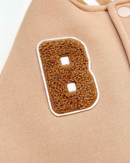 B Appliquéd Embroidered Baseball Jacket